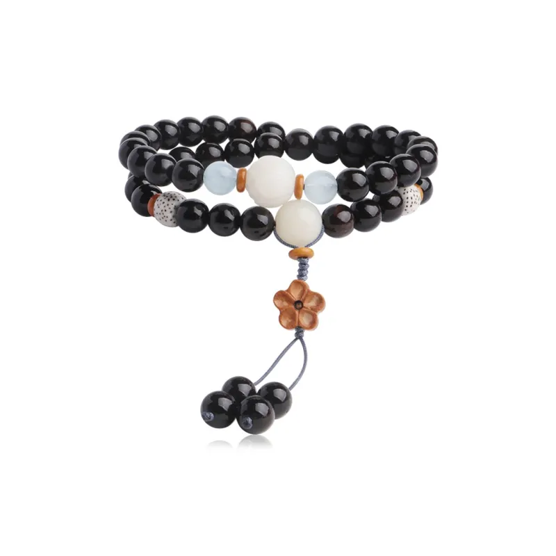 MUSHENGYUAN Ebony Sandalwood Beaded Bracelet Women's-0