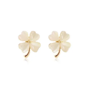JIACUIYUN Glass Cat Eye Stud Earrings Women's