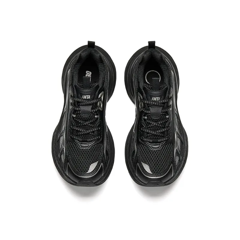 Anta Anti-Slip Wear-Resistant Low-Top Casual Shoes Women's Basic Black Gunmetal Gray-2