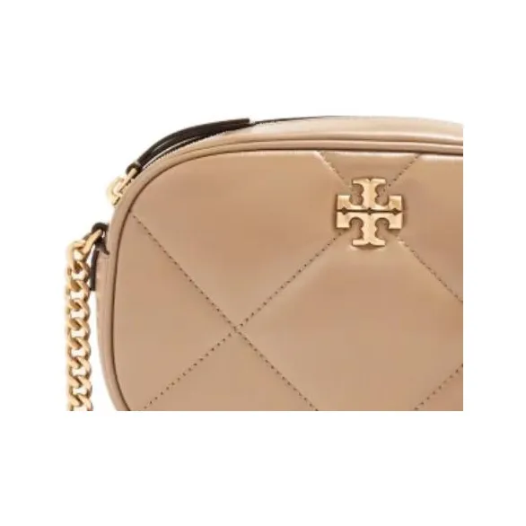 TORY BURCH Kira Diamond Quilt Camera Bag Taupe Oak-3