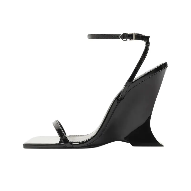 Schutz Siena One Strap Sandals 11cm Women's Black-0