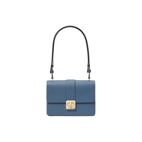 Kate Spade Cow Split Leather Shoulder Bag Medium Size Women's Cyan Stone