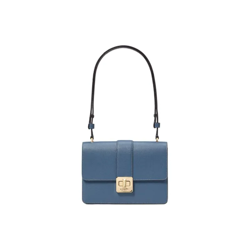 Kate Spade Cow Split Leather Shoulder Bag Medium Size Women's Cyan Stone-0