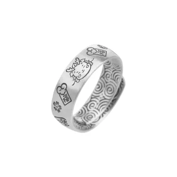 Xiaoyinjiang 999 Fine Silver Rings Women's