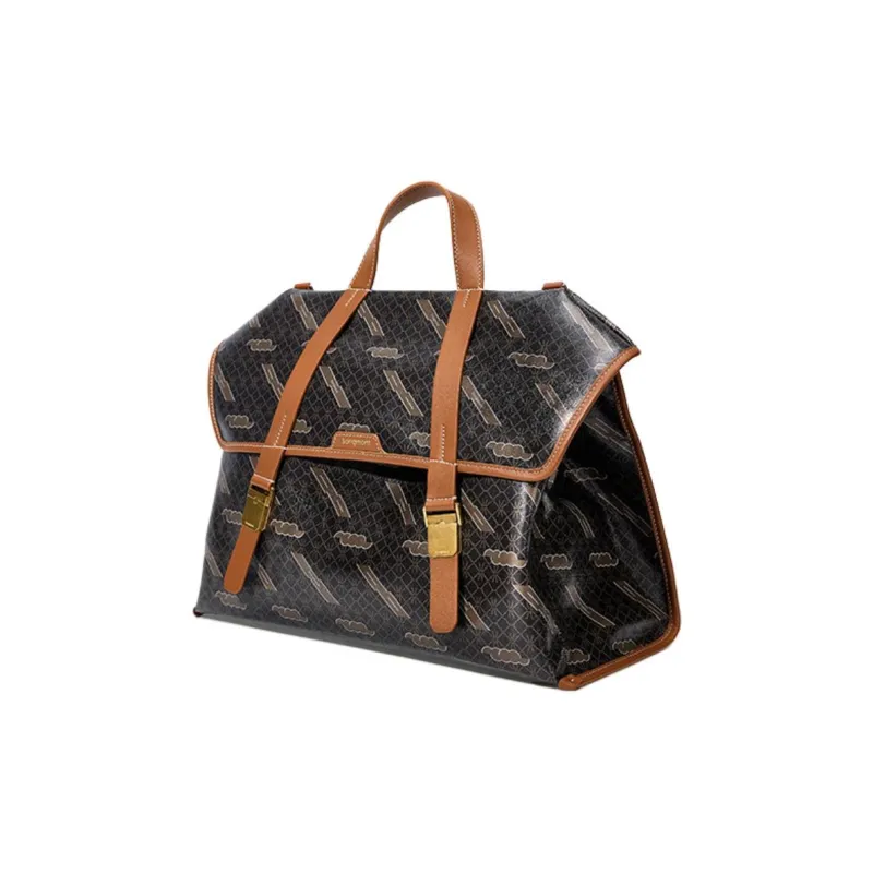 Songmont Fabric Backpack Unisex Morning White/Dusk Brown-4