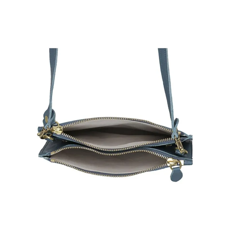 Il Bisonte Cow Leather Crossbody Bag, Shoulder Bag Women's Blue-2