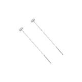 S999 Sterling Silver Cylinder Drop Earrings