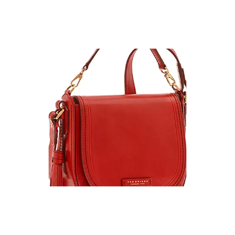 THE BRIDGE Leather Handbag Shoulder Bag Crossbody Bag Women's Red-2