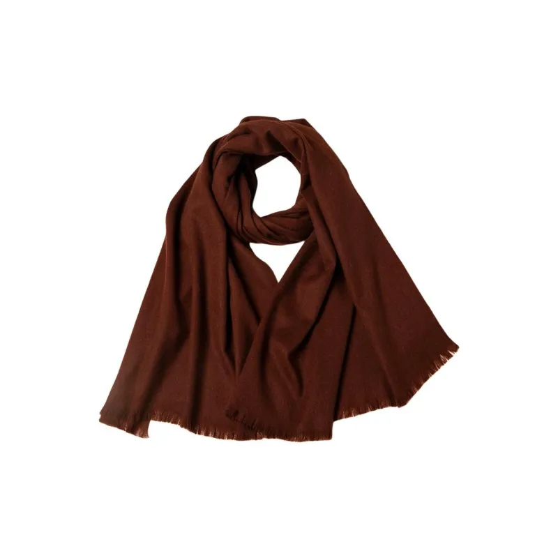 Red Bean 30% Cashmere 70% Wool Knit Scarves Unisex-46
