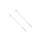 S999 Sterling Silver Clover Drop Earring