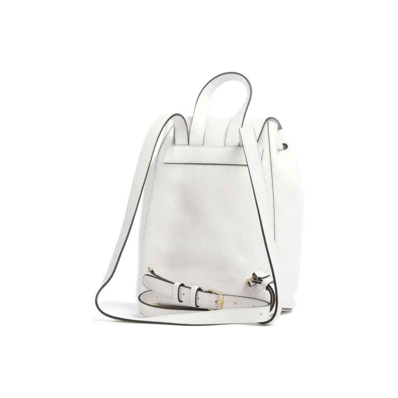 COCCINELLE Beat Grained Cow Leather Backpack Women's Bright White-1