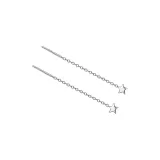 S999 Fine Silver Star Drop Earrings