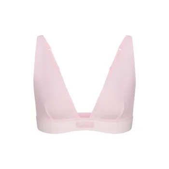 SKIMS Valentine's Day Collection SS25 COTTON RIB PLUNGE BRALETTE Bra Women's Cherry Blossom/Cherry Blossom