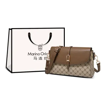 Marino Orlandi Synthetic Leather Shoulder Bag Medium Size Women's Coffee