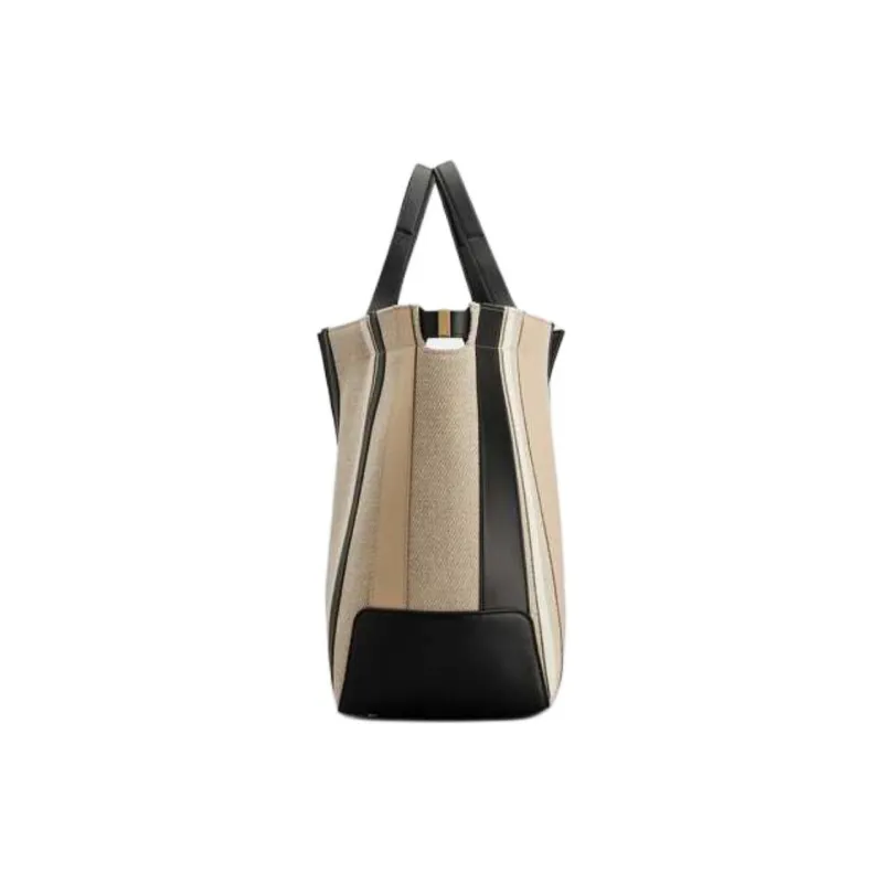 TOD'S DI Cow Leather Tote Bag Shopping Bag Handbag Medium Size Women's Beige Yellow & Brown Black-2