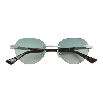 Bottega Veneta Acetate Metal Round Sunglasses Women's Silver