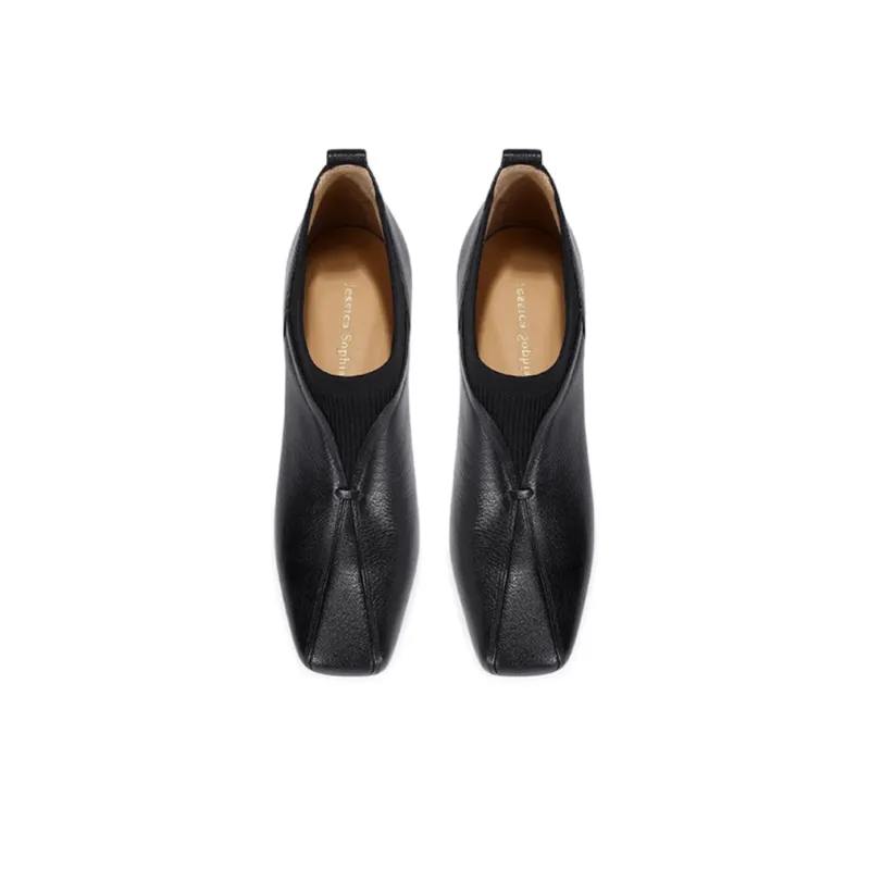 JESSICA SOPHIA Chunky Heel High Heels 5cm Women's Black-4