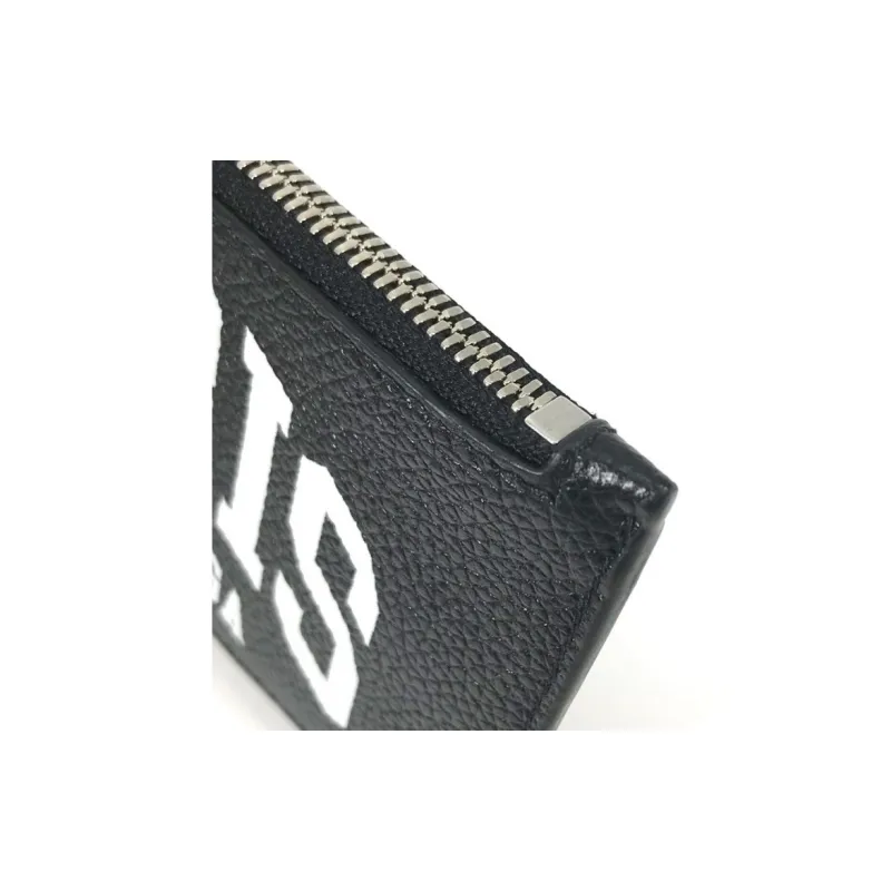 Balenciaga Grained Calfskin Coin Purse Card Clip Card Holder Large Size Men's Black-4