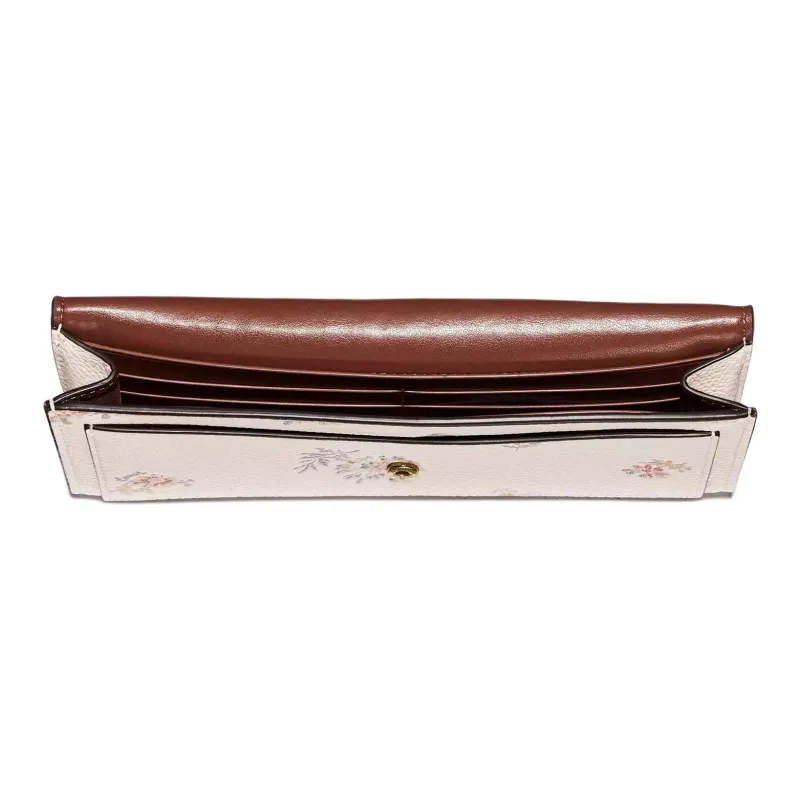 COACH Soft Wallet Leather Handheld Wallet Women's Chalk White-1