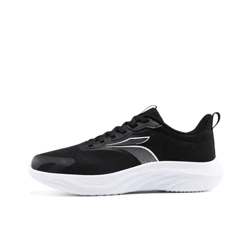 361° Anti Slip And Wear Resistant Lightweight Low Top Casual Sprint Running Shoes Men's Black White