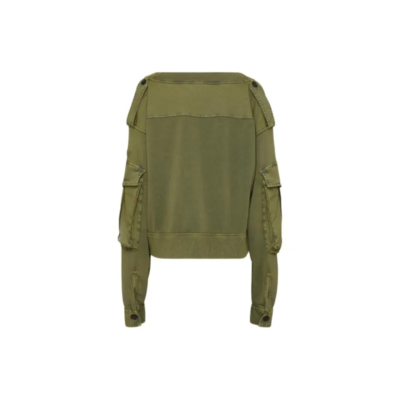 DSQUARED 2 Boat Neck Distressed Cargo Sweatshirt-1