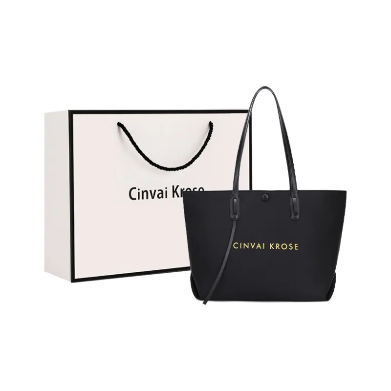 Simvay Clos Nylon Fabric With Microfiber Handbag Tote Bag Shoulder Bag Large Size Women's Khaki/Ecru/Black-12