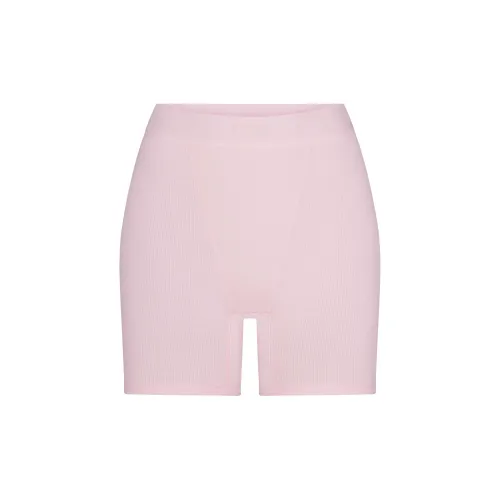 SKIMS Valentine's Day Collection SS25 COTTON RIB BOXER Shorts Women's Cherry Blossom/Cherry Blossom
