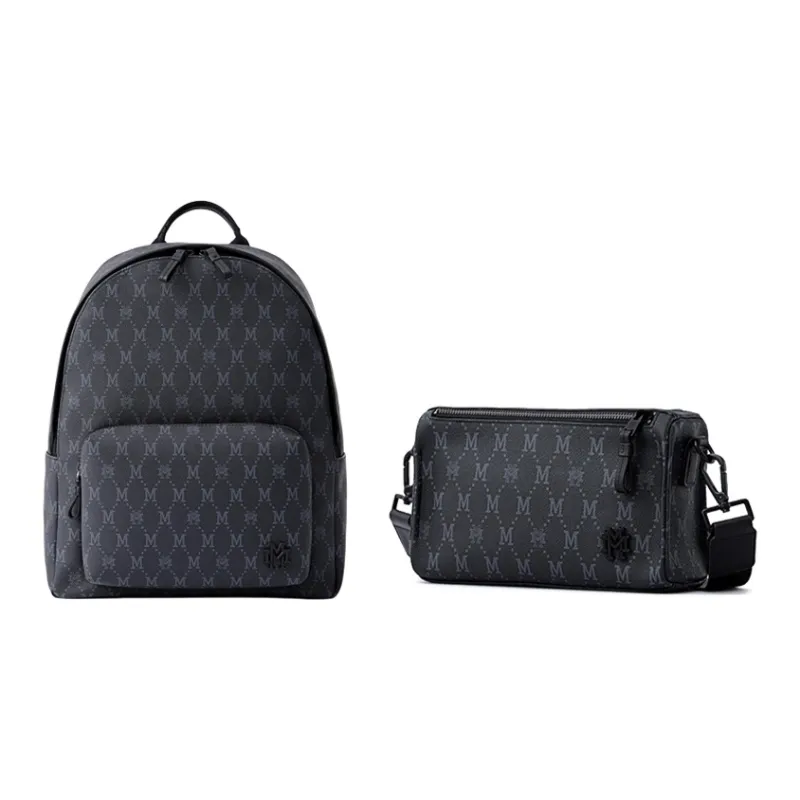 FION Mountain And Sea Journey Series Artificial Leather With Textile Backpack Regular Men's Multicolor-5