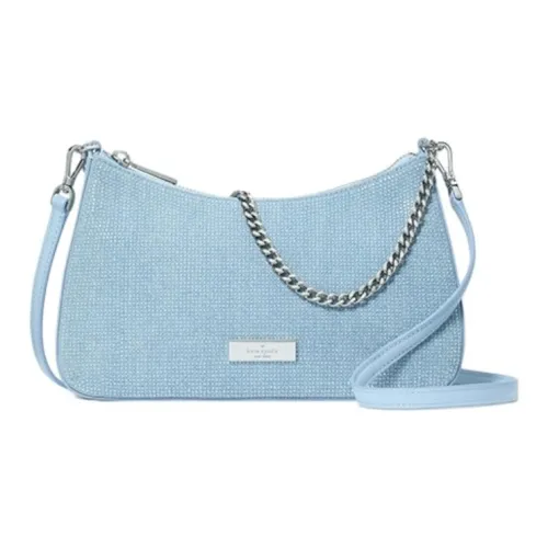 Kate Spade Cow Split Leather With Fabric Shoulder Bag, Crossbody Bag Small Size Women's Blue