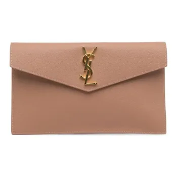 SAINT LAURENT 2023 Grain De Poudre Uptown Pouch Clutch Bag