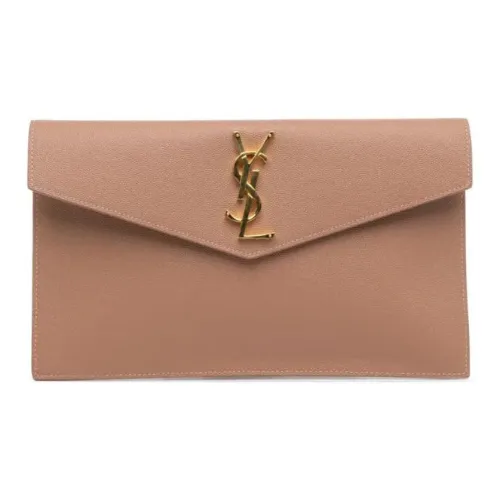 SAINT LAURENT 2023 Grain De Poudre Uptown Pouch Clutch Bag
