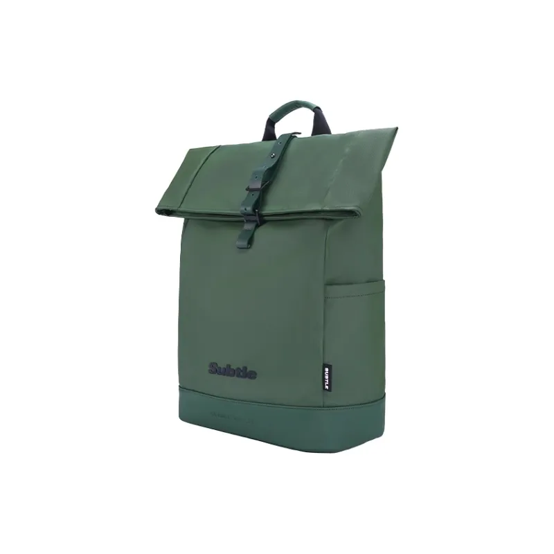 Subtle PU Backpack Large Size Unisex Rock Black, Pale Green, Sand Brown-2
