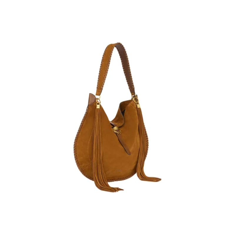 ISABEL MARANT Calf Suede Crescent Bag Shoulder Bag Women's Brown-2