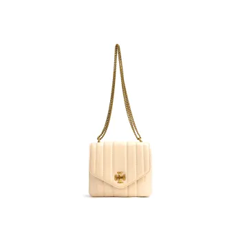 TORY BURCH Kira Calfskin Shoulder Bag Crossbody Bag Small Size Women's White