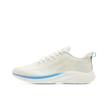 PEAK Running Shoes Men Low Top Milk White Blue