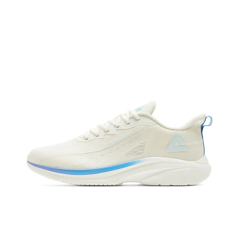 PEAK Running Shoes Men Low Top Milk White Blue-0