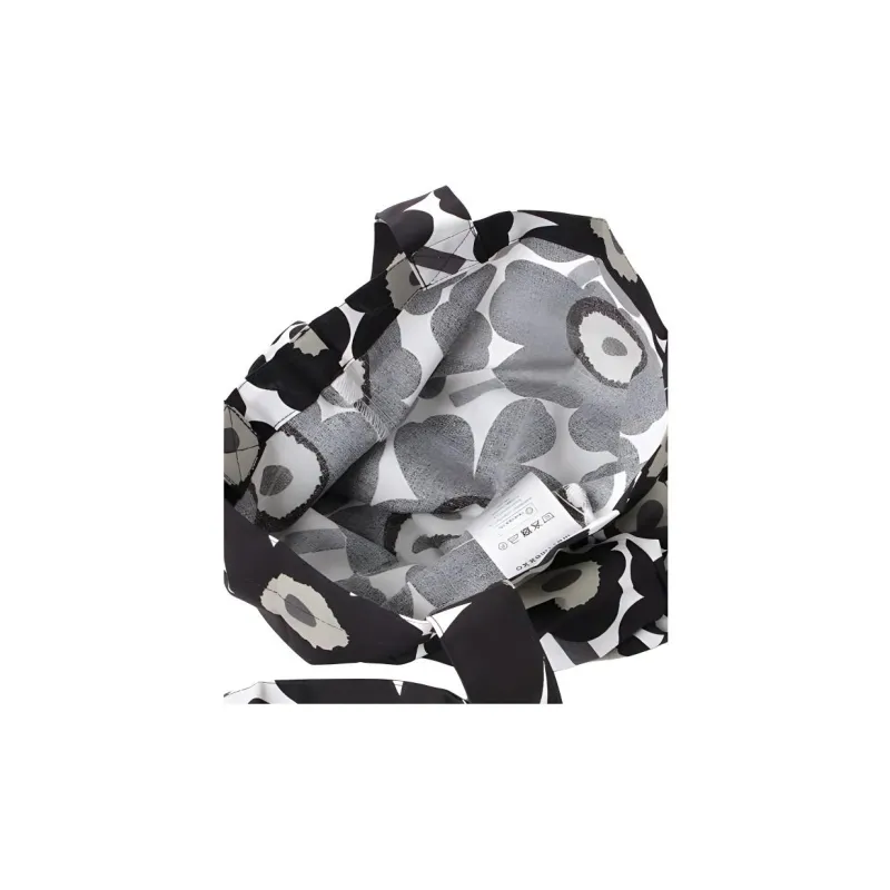 Marimekko Unikko 60th Cotton Tote Bag Shopping Bag Shoulder Bags Mini Women's Black-4