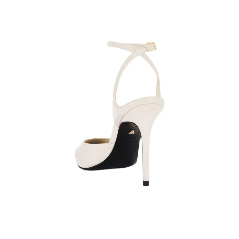 Schutz Skye Slim Heel High Heels 10cm Women's White-3
