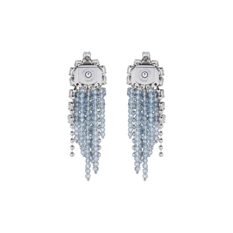 Givenchy Metal, Crystal, Glass Earrings Women's Silver-3