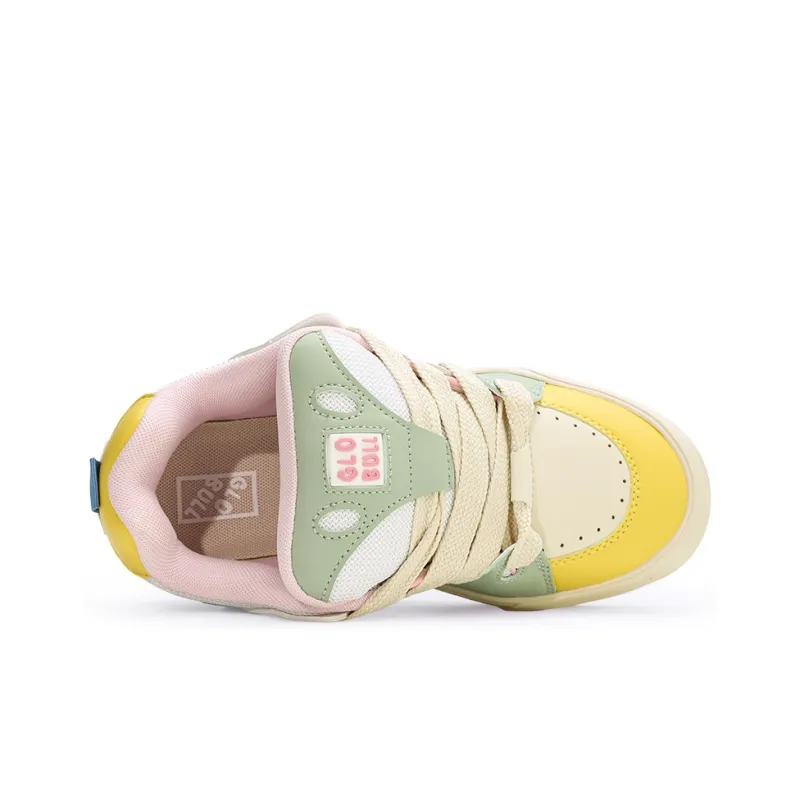 GLO BULL Anti-Slip And Wear-Resistant Breathable Low-Top Skateboard Shoes Unisex Beige Fruit Green-3