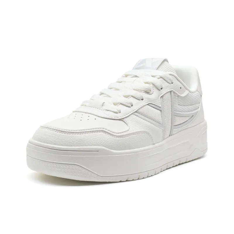 XTEP Air Force One Lightweight Wear-Resistant And Slip-Resistant Low-Top Skateboard Shoes Men's White Gray-1