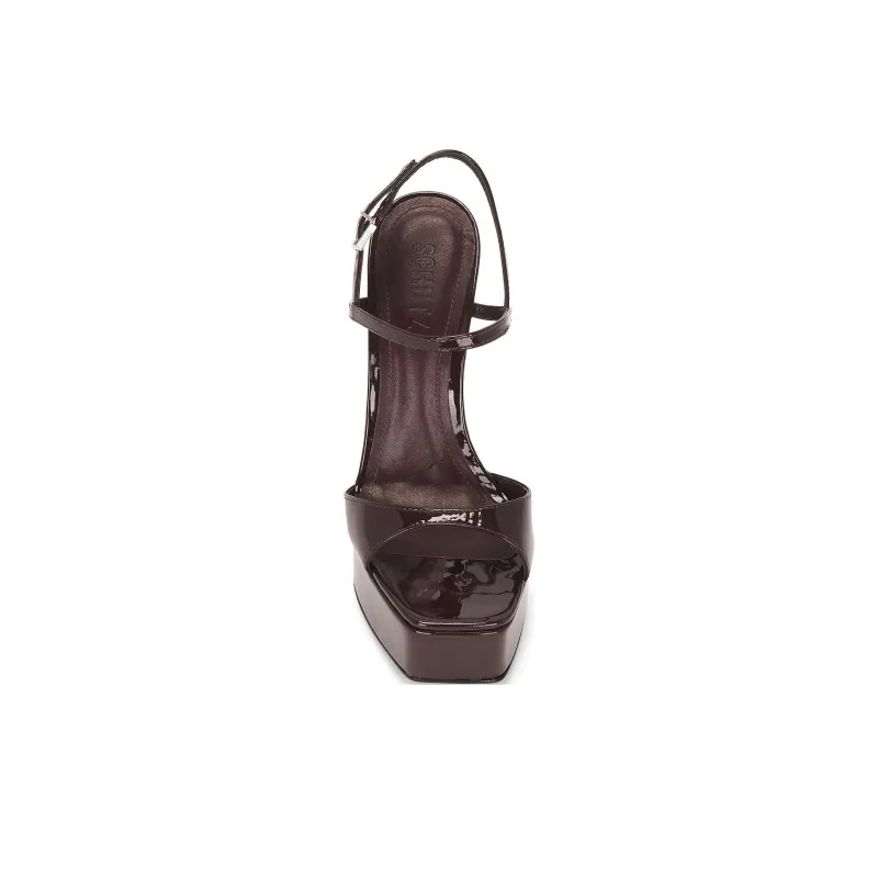 Schutz Arlene One Strap Sandals 14cm Women's Chocolate-4