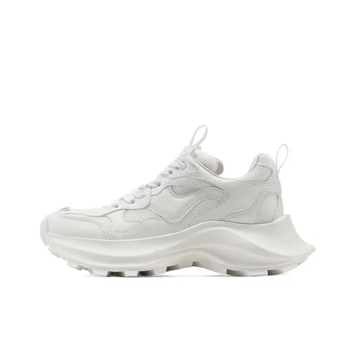 GG-CC Mesh Casual Low-Top Trendy And Cool Platform Chunky Sneakers Women's White