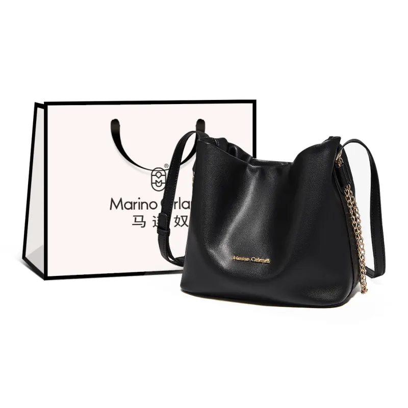 Marino Orlandi Synthetic Leather Shoulder Bag Women's White/Black-7