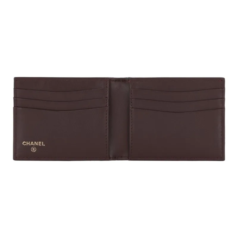 CHANEL Grain Caviar Cow Leather Card Holder Women's Black-2