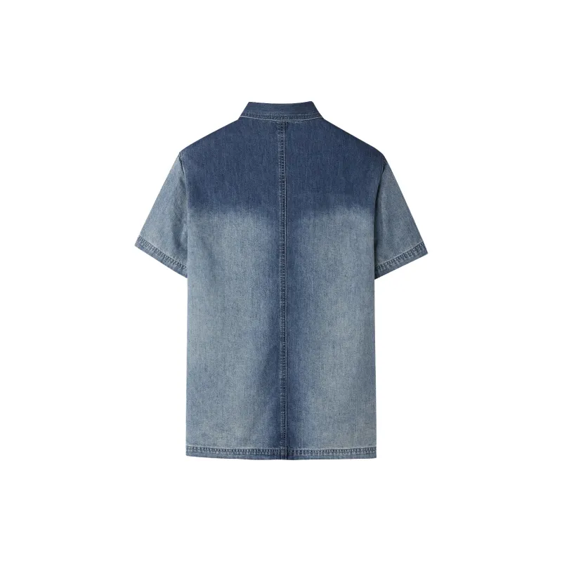 HLA Shirts Men Denim Blue Gradient Medium 58-1