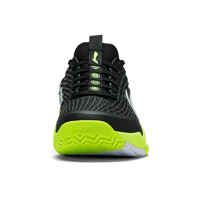 LiNing Wear-Resistant Support Rebound Low-Top Tennis Shoes Unisex Black Green-2