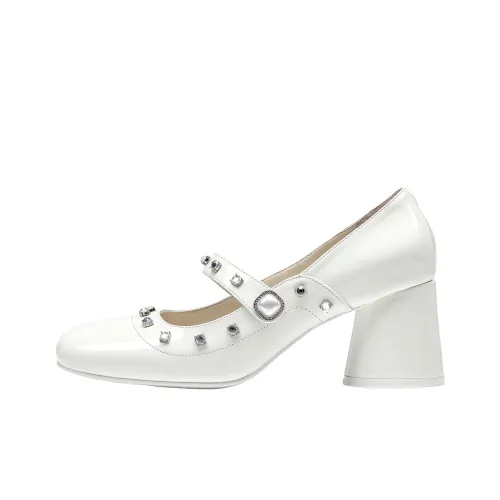 SHOESZOOO 메리 제인 슈즈 문 화이트 여성