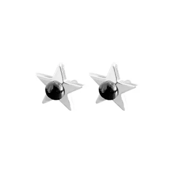 JIACUIYUN Obsidian Stud Earrings Unisex
