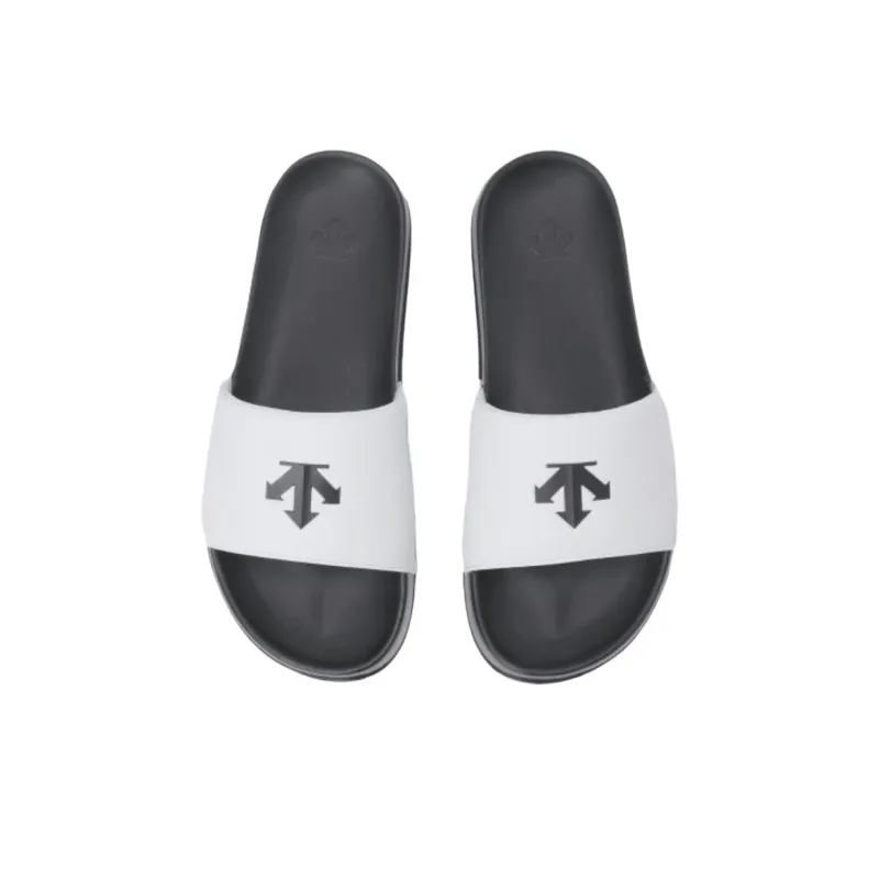 DESCENTE Slip Resistant Abrasion Resistant Slide Slippers Unisex Black White-3